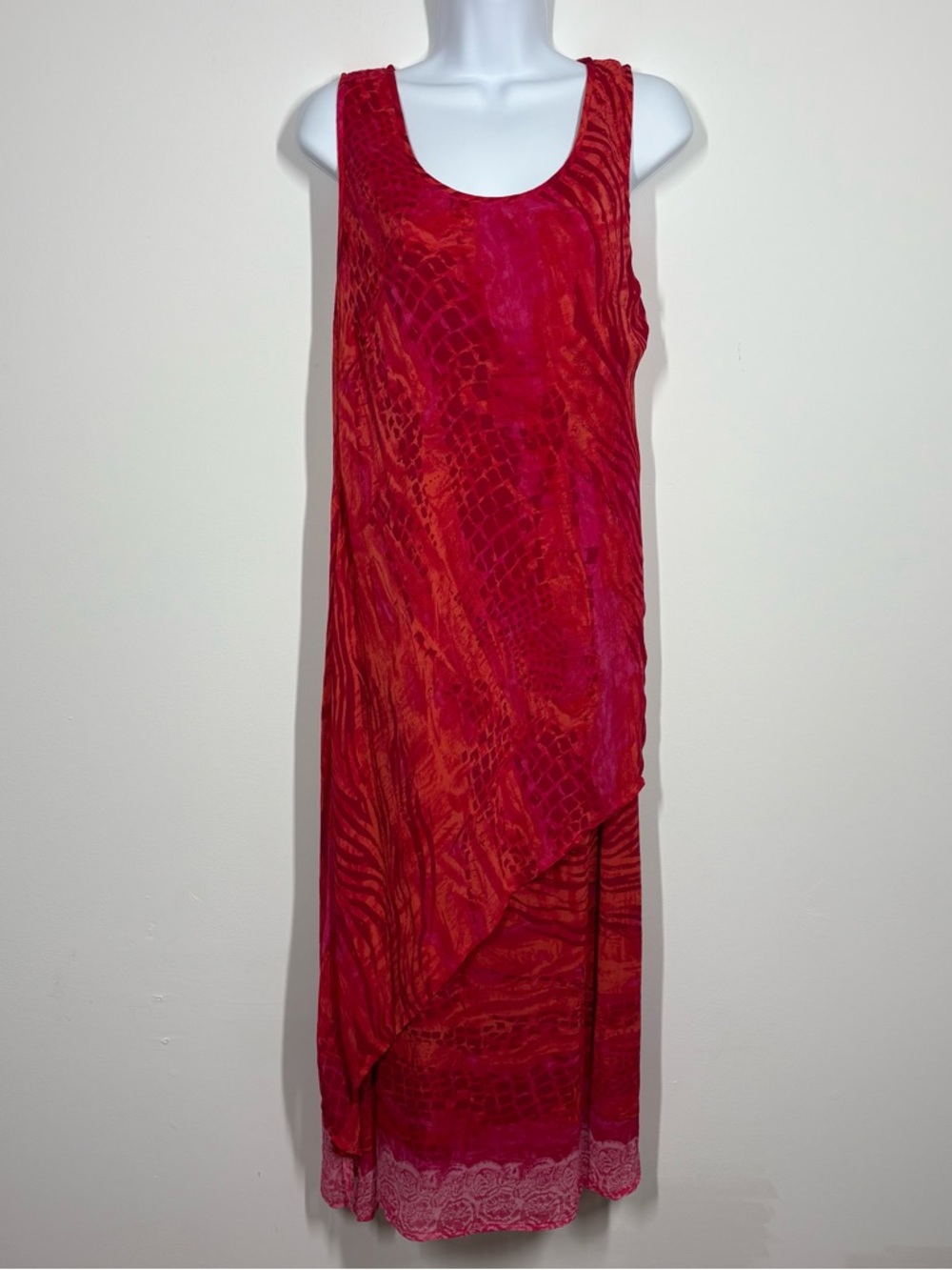 Vintage Phool Womens Animal Print Midi Dress Size M Tropical Safari Vacation‎
